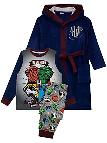 Harry Potter Jungen Schlafanzug Bademäntel Hogwarts Schwarz 140 von Harry Potter