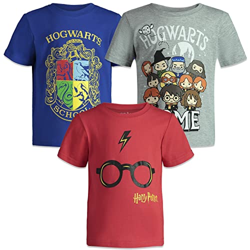 Harry Potter Jungen T-Shirt, kurzärmelig, Blau/Grau/Rot, 3 Stück Gr. X-Small, Blau/Grau/Rot von Harry Potter