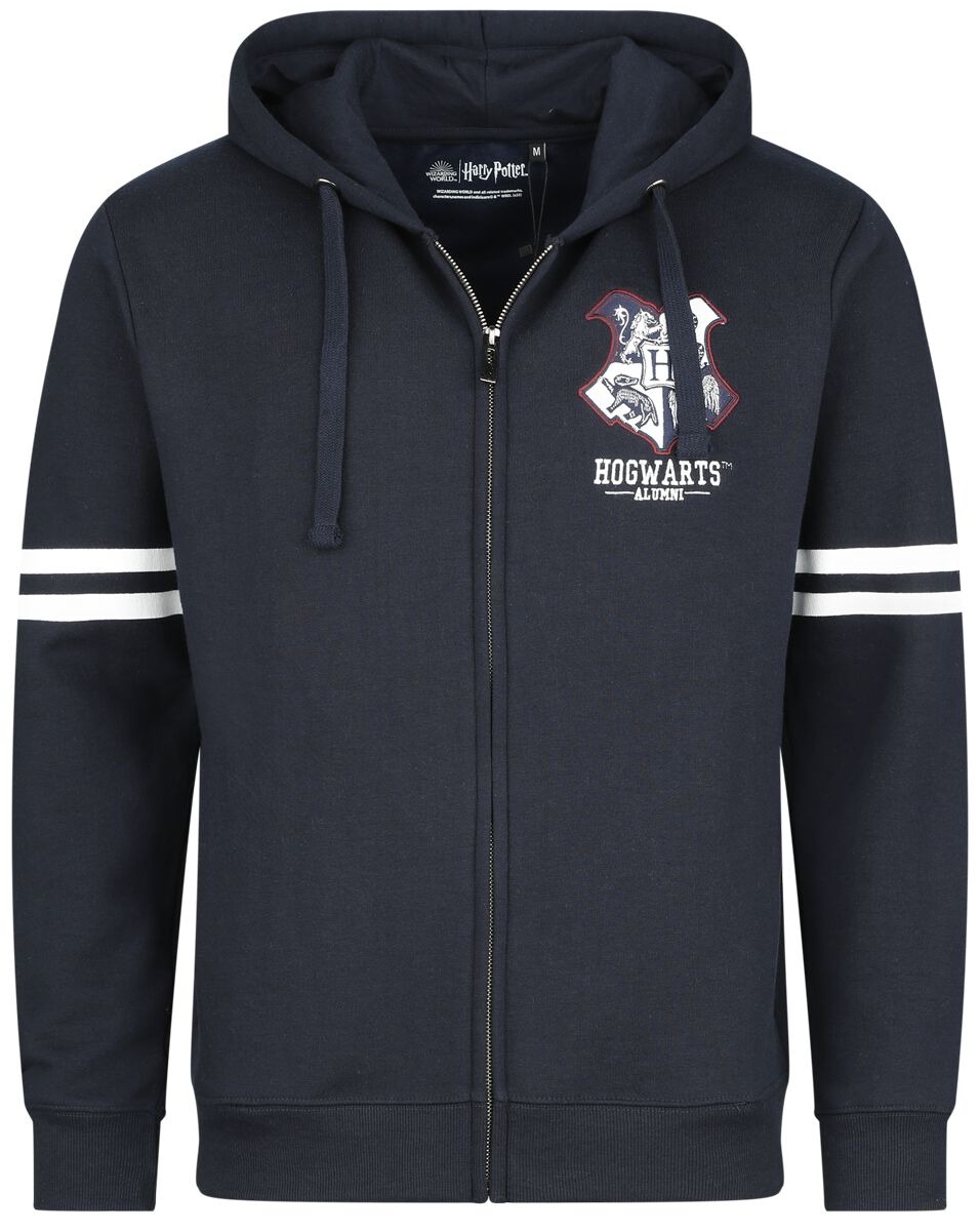 Harry Potter Kapuzenjacke - Hogwarts Alumni - S bis XXL - für Männer - Größe M - navy/weiß  - Lizenzierter Fanartikel von Harry Potter