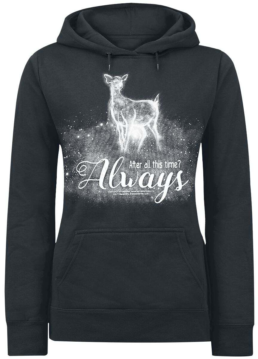 Harry Potter Kapuzenpullover - Always - XS - für Damen - Größe XS - schwarz  - Lizenzierter Fanartikel von Harry Potter