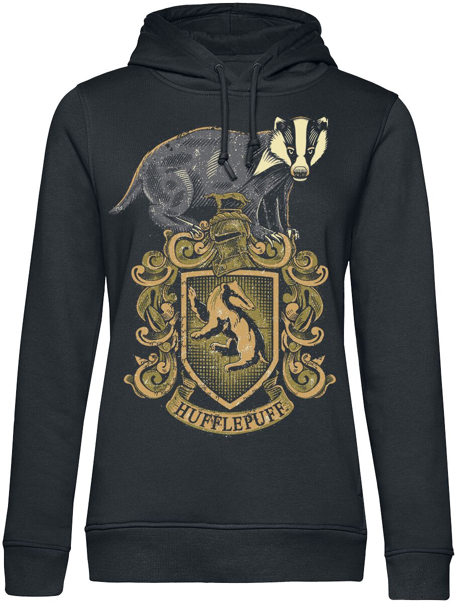 Harry Potter Kapuzenpullover - Hufflepuff - S bis M - für Damen - Größe S - schwarz  - EMP exklusives Merchandise! von Harry Potter