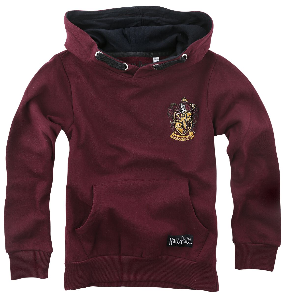 Harry Potter Kapuzenpullover - Kids - Gryffindor - 116 - Größe 116 - bordeaux  - Lizenzierter Fanartikel von Harry Potter