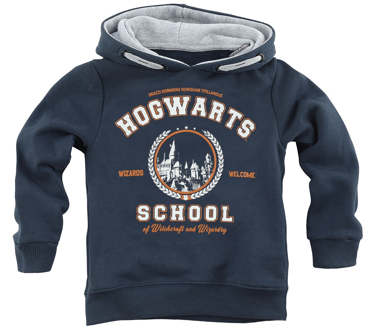 Harry Potter Kapuzenpullover - Kids - Hogwarts School - 116 bis 140 - Größe 116 - navy  - Lizenzierter Fanartikel von Harry Potter