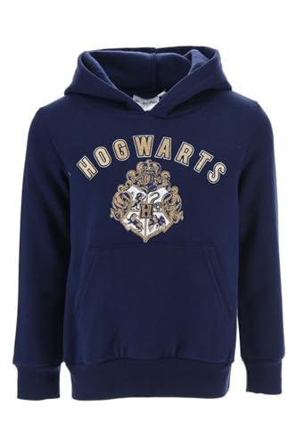 Harry Potter Kapuzenpullover Kinder Mädchen Jungen Hoodie Teenager Kapuzenpullover Crewneck Sweatshirt Pullover 6-14 Jahre Offiziell Merchandise (DE/NL/SE/PL, Numerisch, 116, Regular, Blau) von Harry Potter