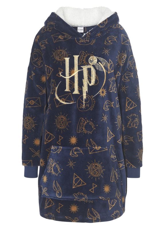 Harry Potter Kapuzenpullover - Logo - Oversize - Kuschelpullover  - für Damen - Größe  blau  - Lizenzierter Fanartikel Harry Potter Kapuzenpullover - Logo - Oversize - Kuschelpullover  - für Damen - Größe  blau  - Lizenzierter Fanartikel von Harry Potter