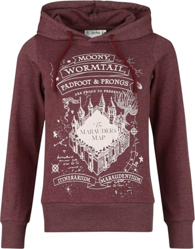 Harry Potter Karte des Rumtreibers Frauen Kapuzenpullover Bordeaux M von Harry Potter