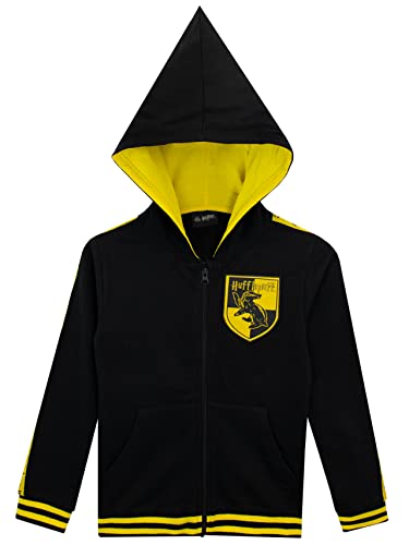 Harry Potter Kinder Hufflepuff Hoodie mit spitzer KapuzeSchwarz 134 von Harry Potter