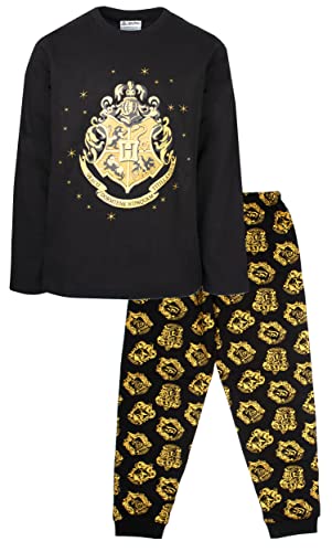 Harry Potter – Kinder-Pyjama – Schwarzer Langarm-Pyjama mit Hogwarts-Design – Nachtwäsche aus 100% Baumwolle – Offizielles Merchandise - 11/12 Jahre von Harry Potter