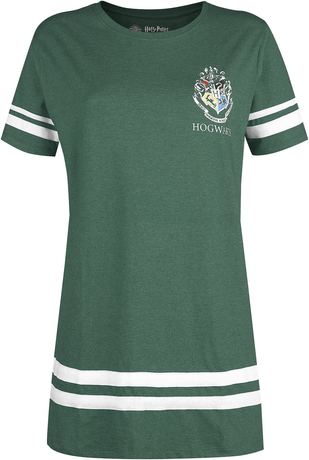 Harry Potter Kurzes Kleid - Slytherin - S bis XL - für Damen - Größe L - grün meliert  - Lizenzierter Fanartikel von Harry Potter