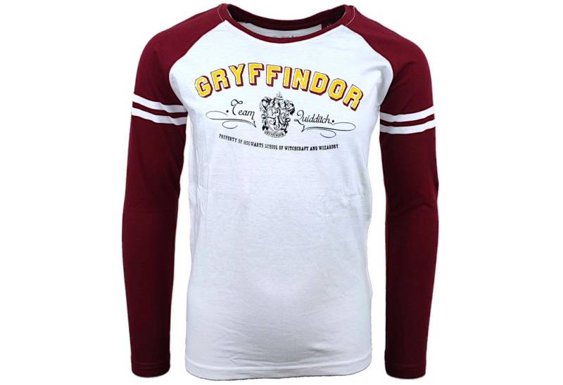 Harry Potter Langarmshirt Gryffindor Quidditch Kinder Shirt aus Baumwolle Gr. 134 - 164 cm von Harry Potter