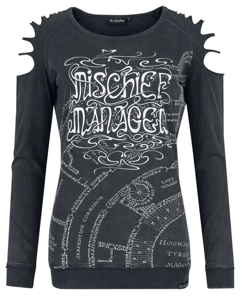 Harry Potter Langarmshirt - Mischief Managed - M bis XXL - für Damen - Größe XL - dunkelgrau  - EMP exklusives Merchandise! von Harry Potter
