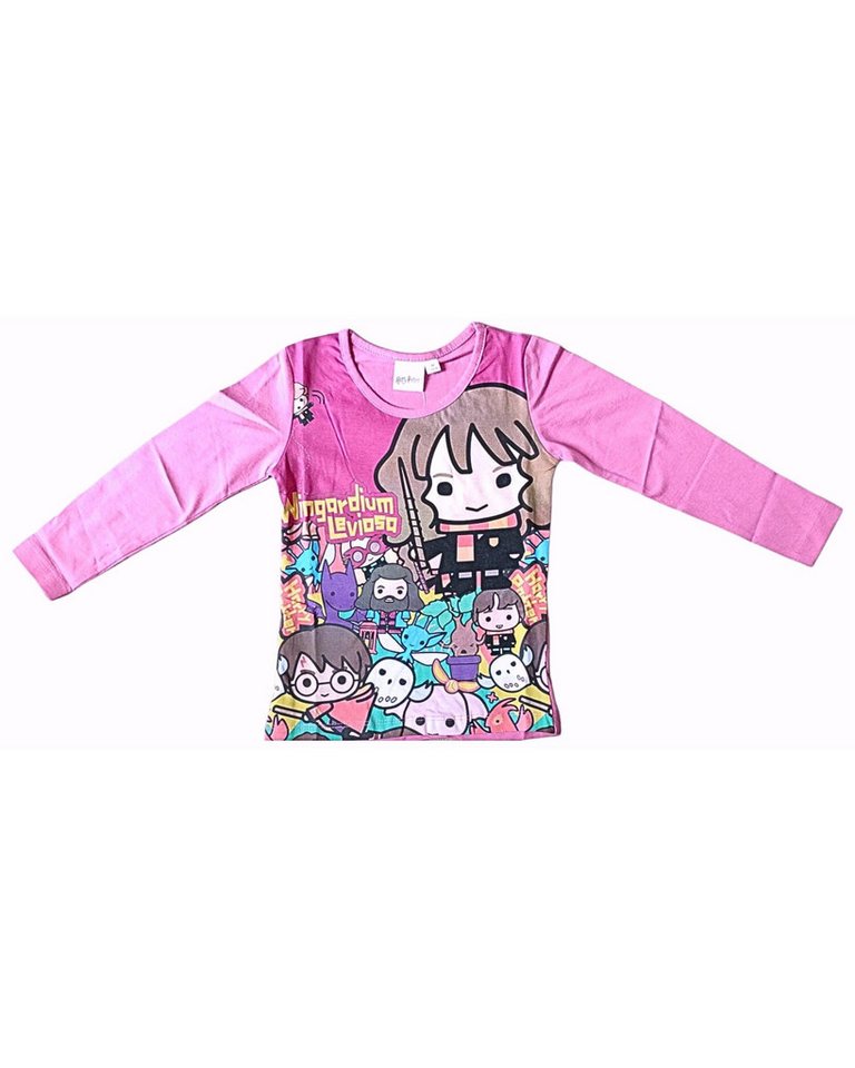 Harry Potter Langarmshirt in Cartoon-Stil Mädchen Shirt aus Baumwolle Gr. 104 -140 cm von Harry Potter