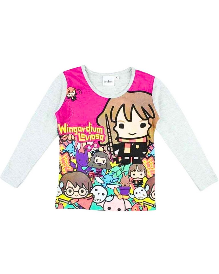 Harry Potter Langarmshirt in Cartoon-Stil Mädchen Shirt aus Baumwolle Gr. 104 -140 cm von Harry Potter