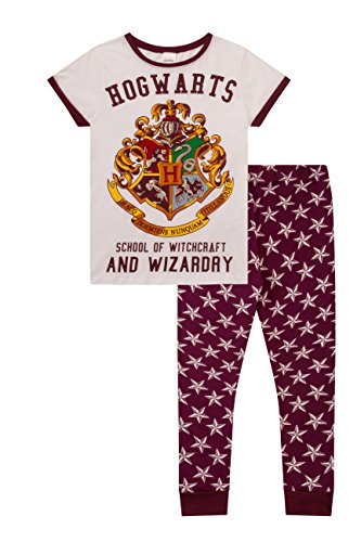 HARRY POTTER Langer Hogwarts-Damen-Pyjama, weiß, 12-14 von Harry Potter