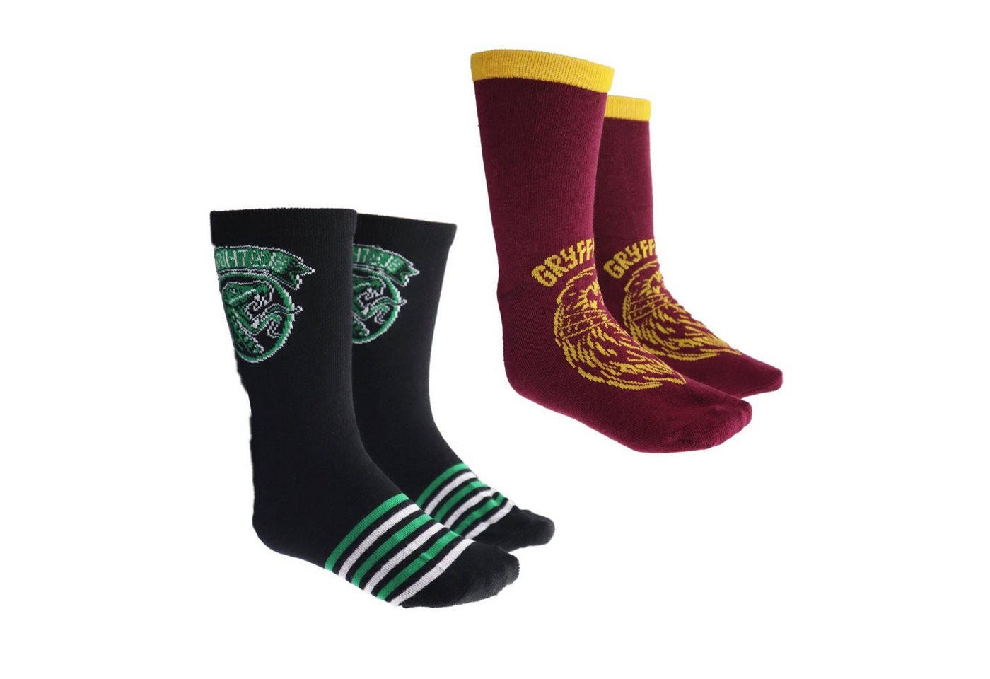 Harry Potter Langsocken Harry Potter Gryffindor Slytherin Sneaker Kinder Socken 2er Pack Gr. 27 bis 38 von Harry Potter