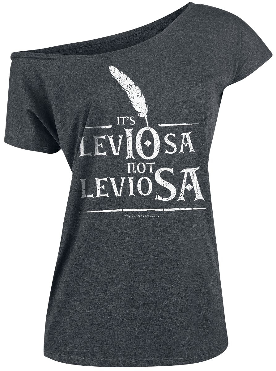 Harry Potter Leviosa T-Shirt dunkelgrau meliert in XXL von Harry Potter