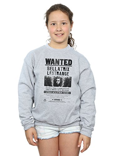 Harry Potter Mädchen Bellatrix Lestrange Wanted Sweatshirt 9-11 Years Sport Grey von Harry Potter