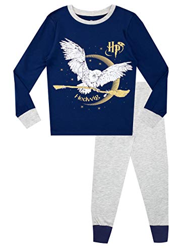 Harry Potter Mädchen Hedwig Schlafanzug Slim Fit Blau 116 von Harry Potter