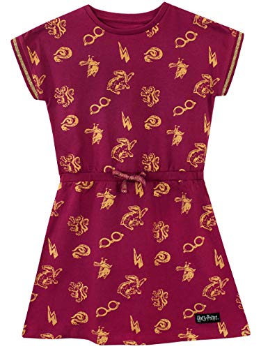 Harry Potter Kleid |Bamunwolle Sommerkleid für Mädchen Rot 116 von Harry Potter