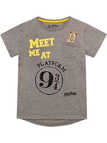 Harry Potter Mädchen T-Shirt Platform 9 and 3/4 Grau 146 von Harry Potter