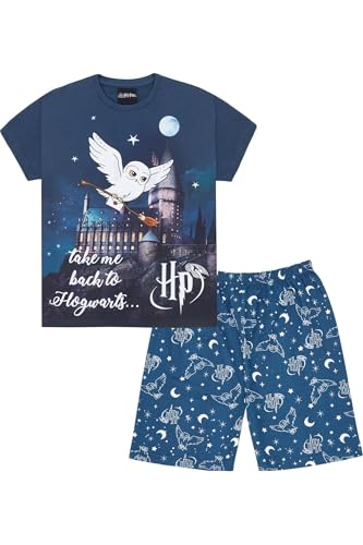 Harry Potter Kurzer Schlafanzug für Mädchen mit Aufschrift "Take Me Back to Hogwarts", Blau, blau, 7-8 Years von Harry Potter
