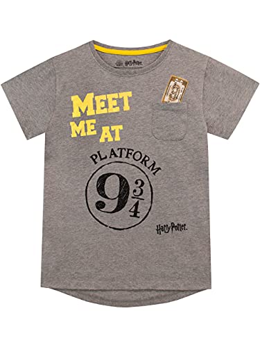 Harry Potter Mädchen T-Shirt Platform 9 and 3/4 Grau 152 von Harry Potter