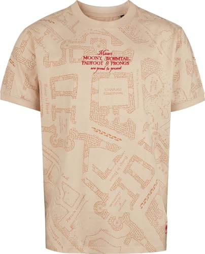 Harry Potter Marauder's Map All Over - Oversize Männer Oversize T-Shirt Sand S von Harry Potter