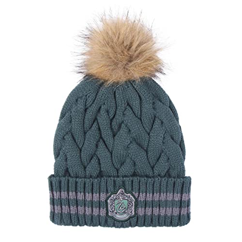 Harry Potter Mütze für Mädchen und Jungen, Hogwarts Mütze für Kinder, Jugendliche und Erwachsene, Slytherin Mütze Winter-Accessoires - Grün von Harry Potter