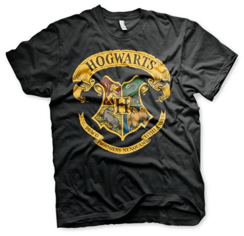 Harry Potter Offizielles Lizenzprodukt Hogwarts Crest Herren T-Shirt (Schwarz), Medium von Harry Potter