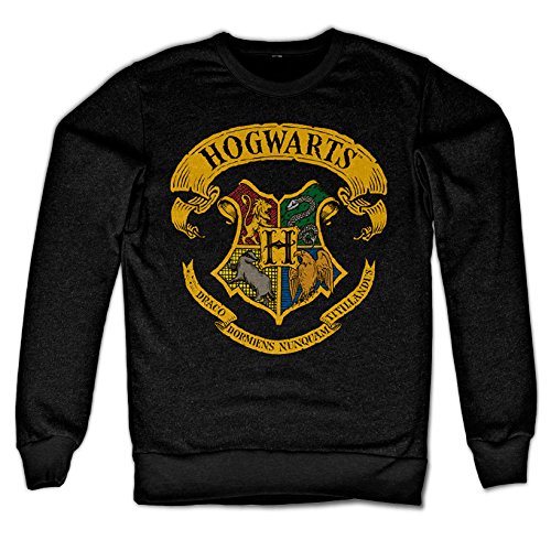 Harry Potter Offizielles Lizenzprodukt Inked Hogwarts Crest Sweatshirt (Schwarz) Medium von Harry Potter