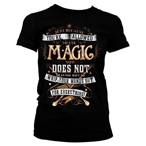 Harry Potter Offizielles Lizenzprodukt Magic Damen T-Shirt (Schwarz), Large von Harry Potter