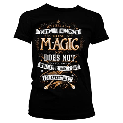 Harry Potter Offizielles Lizenzprodukt Magic Damen T-Shirt (Schwarz), Medium von Harry Potter