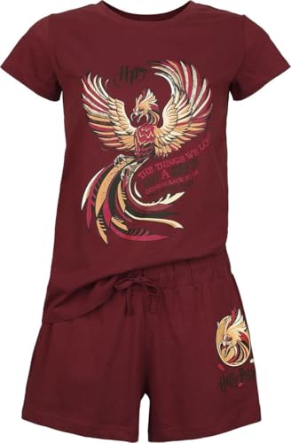 Harry Potter Order of The Phoenix Frauen Schlafanzug weinrot XXL 100% Baumwolle Fan-Merch, Filme von Harry Potter