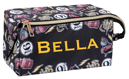 Harry Potter - Personalisierte Harry Potter Hogwarts große Make-up-Tasche – benutzerdefinierte Kulturbeutel Reise Kosmetiktasche für Mädchen von Harry Potter