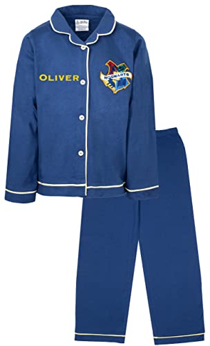 Harry Potter – Personalisierter Kinder-Pyjama – Dunkelblauer Winter-Pyjama mit Knöpfen – 100% Baumwolle – Offizielles Merchandise - 12/13 Jahre von Harry Potter