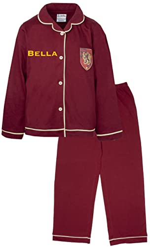 Harry Potter – Personalisierter Kinderpyjama – Burgunderroter Pyjama mit Knöpfen – Nachtwäsche aus 100% Baumwolle – Offizielles Merchandise - 11/12 Jahre von Harry Potter