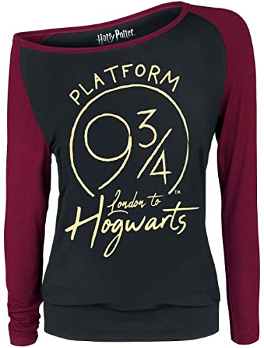 Harry Potter Platform 9 3/4 Frauen Langarmshirt schwarz/Bordeaux L von Harry Potter