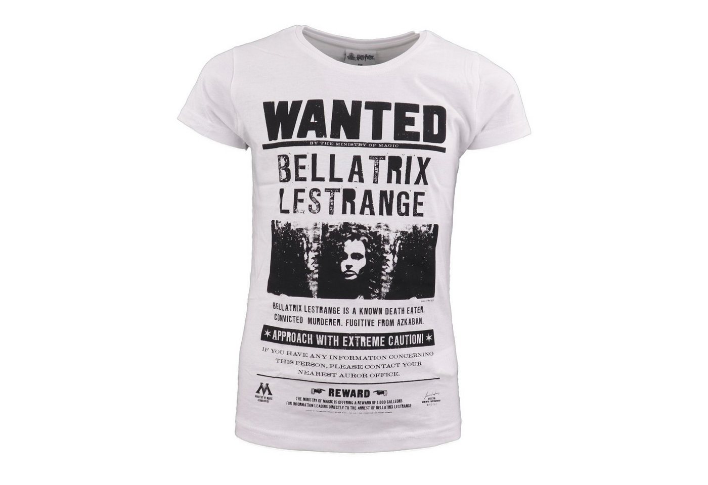 Harry Potter Print-Shirt Harry Potter Wanted Beatrix Lestrange Mädchen T-Shirt Gr. 134 bis 164, Baumwolle von Harry Potter