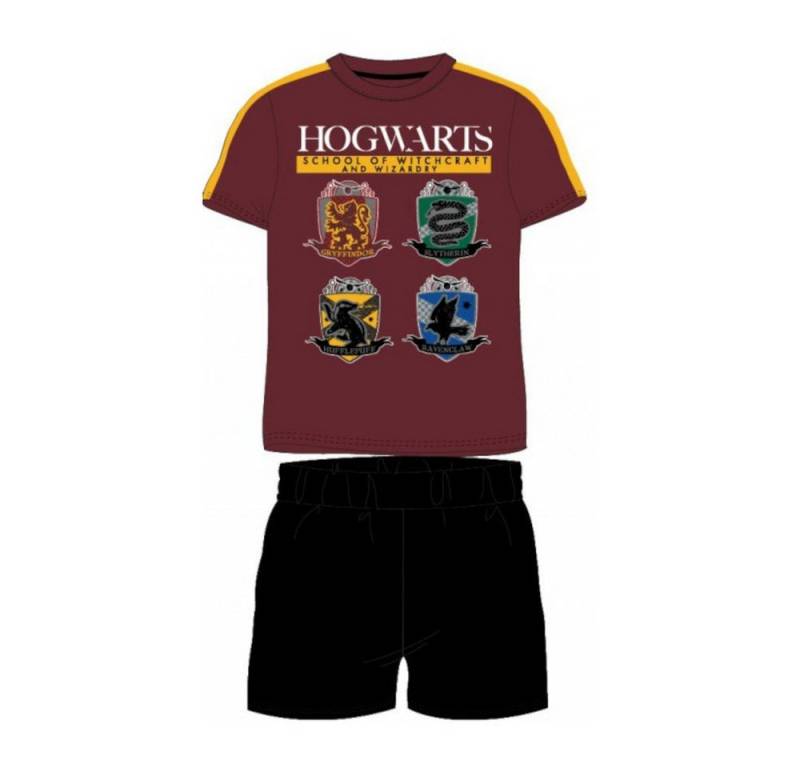 Harry Potter Pyjama Harry Potter Kurz-Pyjama „Hogwarts Houses“, Kinder, Gr. 104-152 (Set, 2 tlg) von Harry Potter