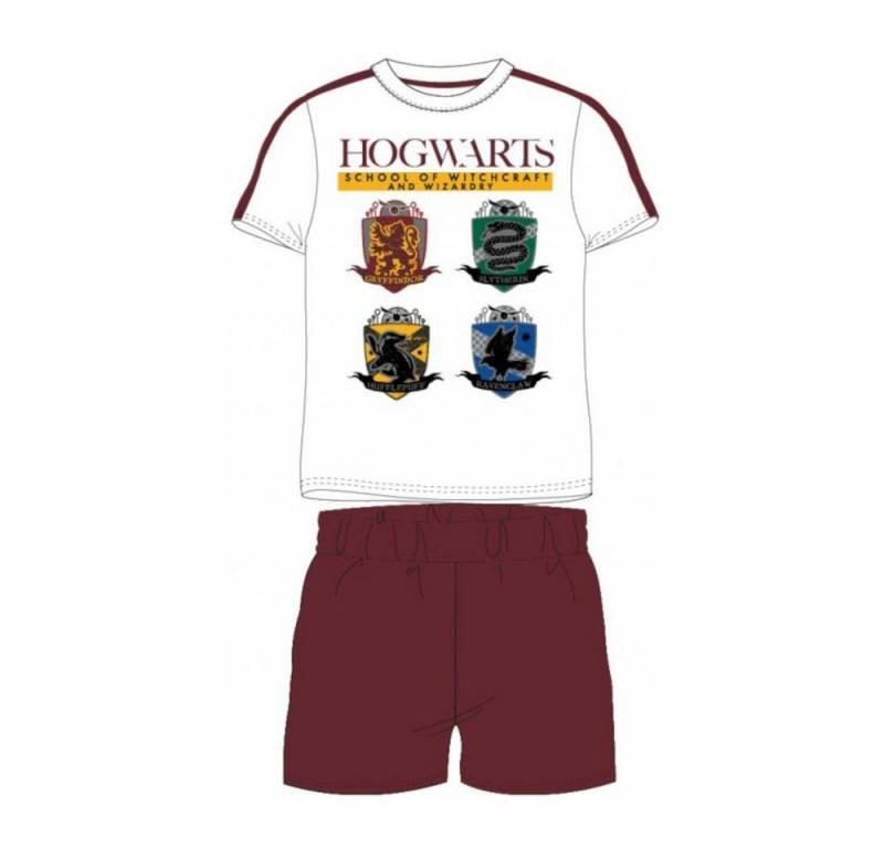Harry Potter Pyjama Harry Potter Kurz-Pyjama „Hogwarts Houses“, Kinder, Gr. 104-152 (Set, 2 tlg) von Harry Potter