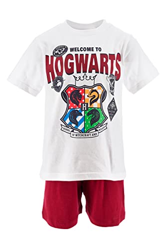 Harry Potter Pyjama kurzer Schlafanzug Unisex Schlaf Kleidung (Weiss 128) von Harry Potter