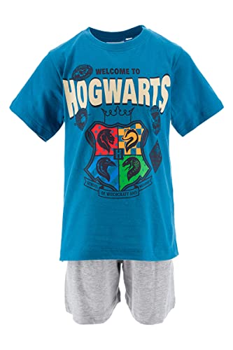 Harry Potter Pyjama kurzer Schlafanzug Unisex Schlaf Kleidung (blau 116) von Harry Potter