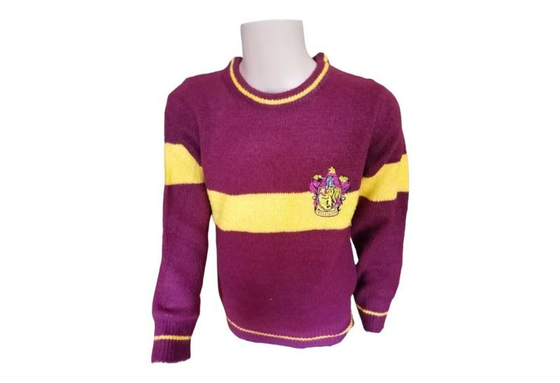 Harry Potter Rundhalspullover Gryffindor Strickpullover, Braun mit gelbem Streifen, gesticktes von Harry Potter