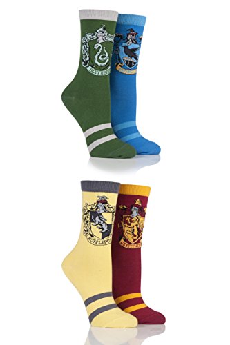 Harry Potter SOCKSHOP Damen 4 Paar Haus Abzeichen Socken - Sortiert 36-41 von Harry Potter