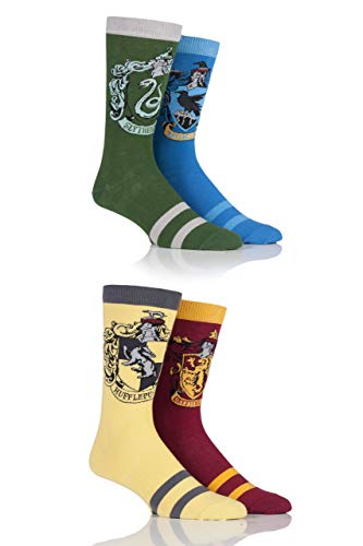 Harry Potter SOCKSHOP Herren 4 Paar Haus Abzeichen Socken - Sortiert 39-45 von SockShop