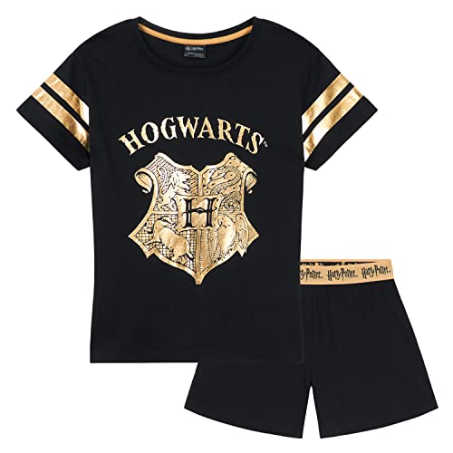 Harry Potter Schlafanzug Damen Sommer Kurz (Schwarz, L) von Harry Potter