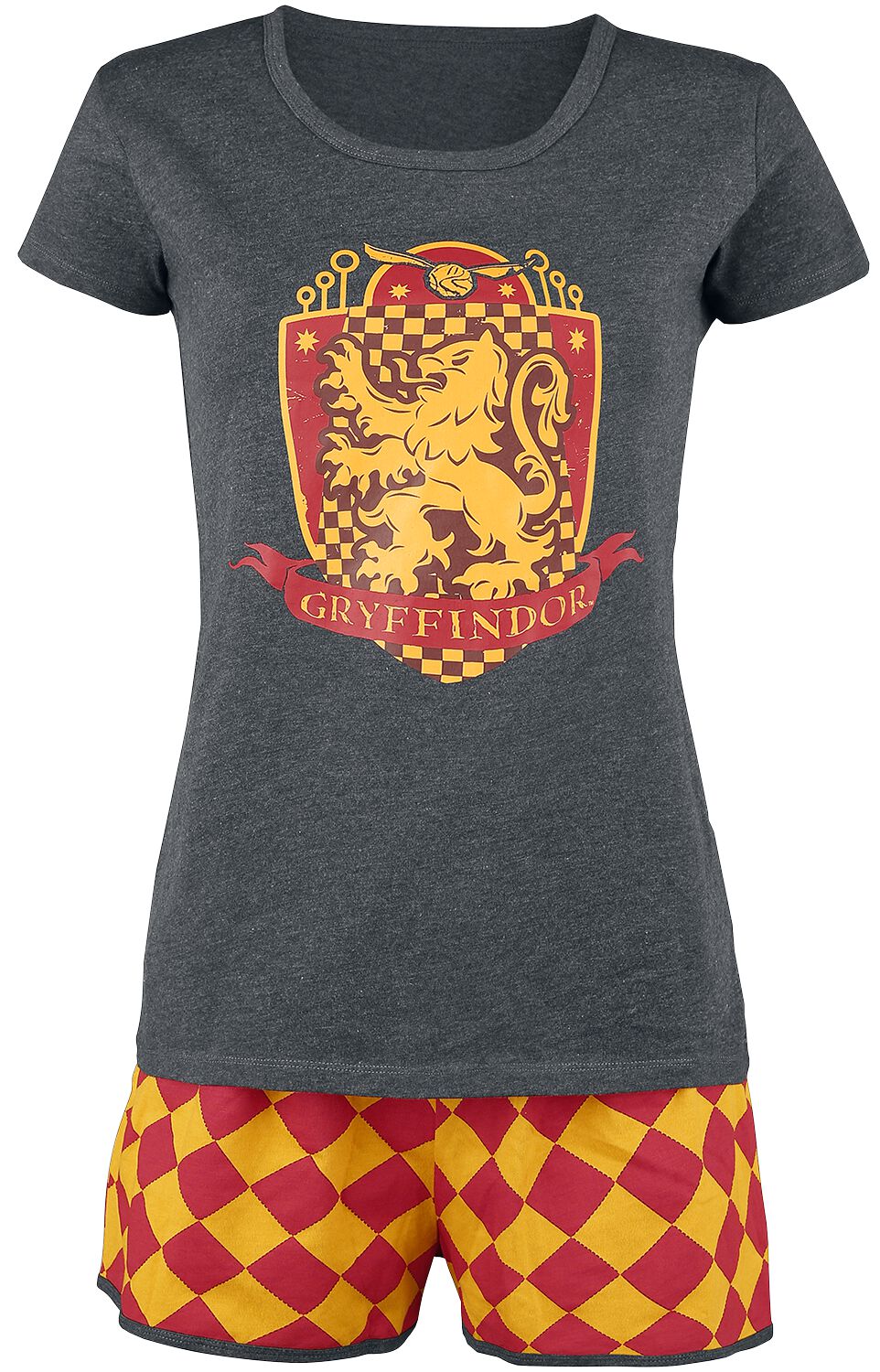 Harry Potter Schlafanzug - Gryffindor Quidditch - XS bis 5XL - für Damen - Größe M - grau/rot/gelb  - EMP exklusives Merchandise! von Harry Potter