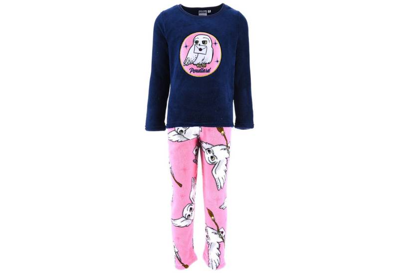 Harry Potter Schlafanzug Hedwig (2 tlg) Mädchen Fleece Pyjama langarm Gr. 116 - 152 cm von Harry Potter