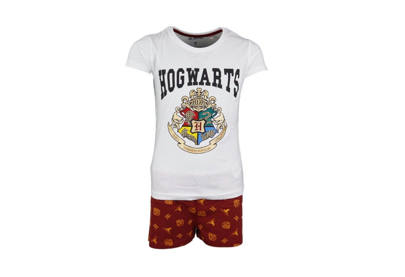 Harry Potter Schlafanzug Hogwarts Scool Mädchen kurzarm Pyjama Gr. 134 bis 164, 100% Baumwolle von Harry Potter