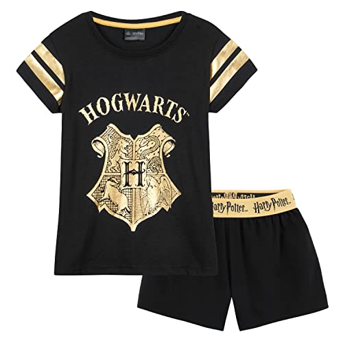 Harry Potter Schlafanzug Mädchen Kurz (Schwarz, 7-8 Jahre) von Harry Potter